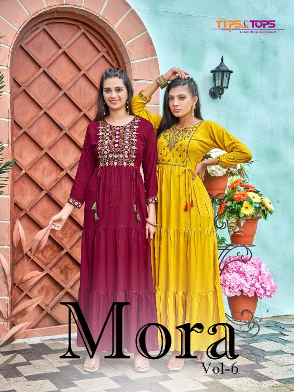 Tips Tops Mora Vol 6 Rayon slub Designer Kurti Collection